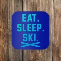 Eat Sleep Ski Skiing Winter Ski Lover Gift Coaster thumb 0