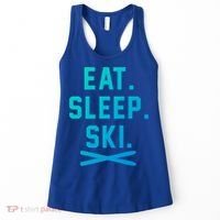 Eat Sleep Ski Skiing Winter Ski Lover Gift Women's Tank Top thumb 0