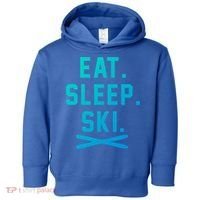 Eat Sleep Ski Skiing Winter Ski Lover Gift Toddler Hoodie thumb 0