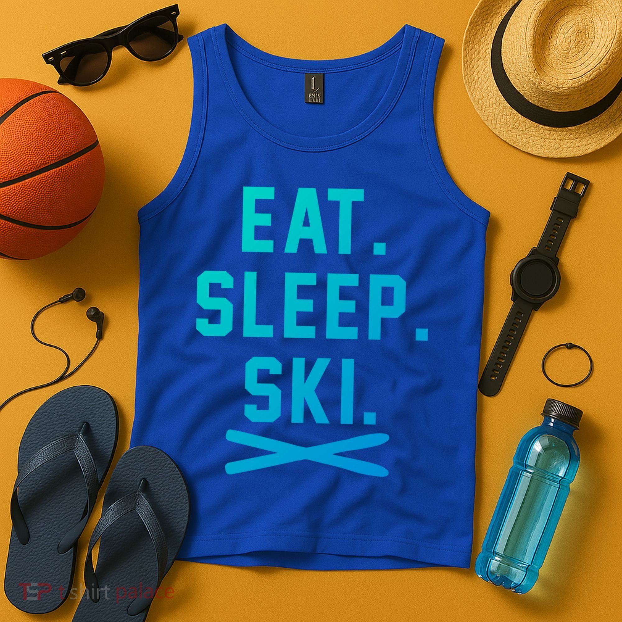 Eat Sleep Ski Skiing Winter Ski Lover Gift Tank Top
