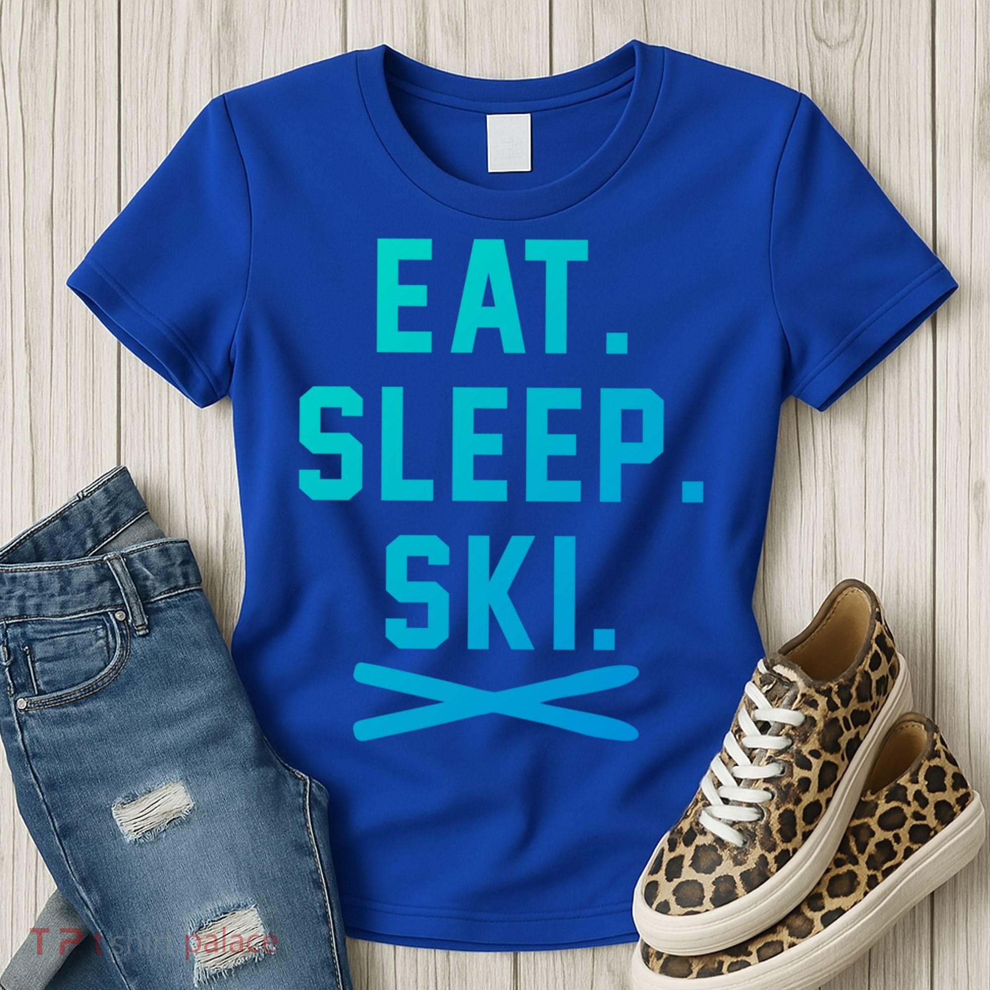 Eat Sleep Ski Skiing Winter Ski Lover Gift Women's T-Shirt