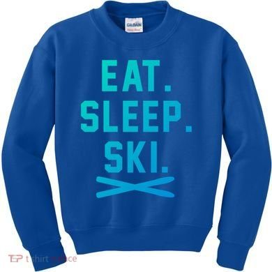 Eat Sleep Ski Skiing Winter Ski Lover Gift Kids Sweatshirt