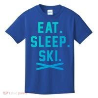 Eat Sleep Ski Skiing Winter Ski Lover Gift Kids T-Shirt thumb 0