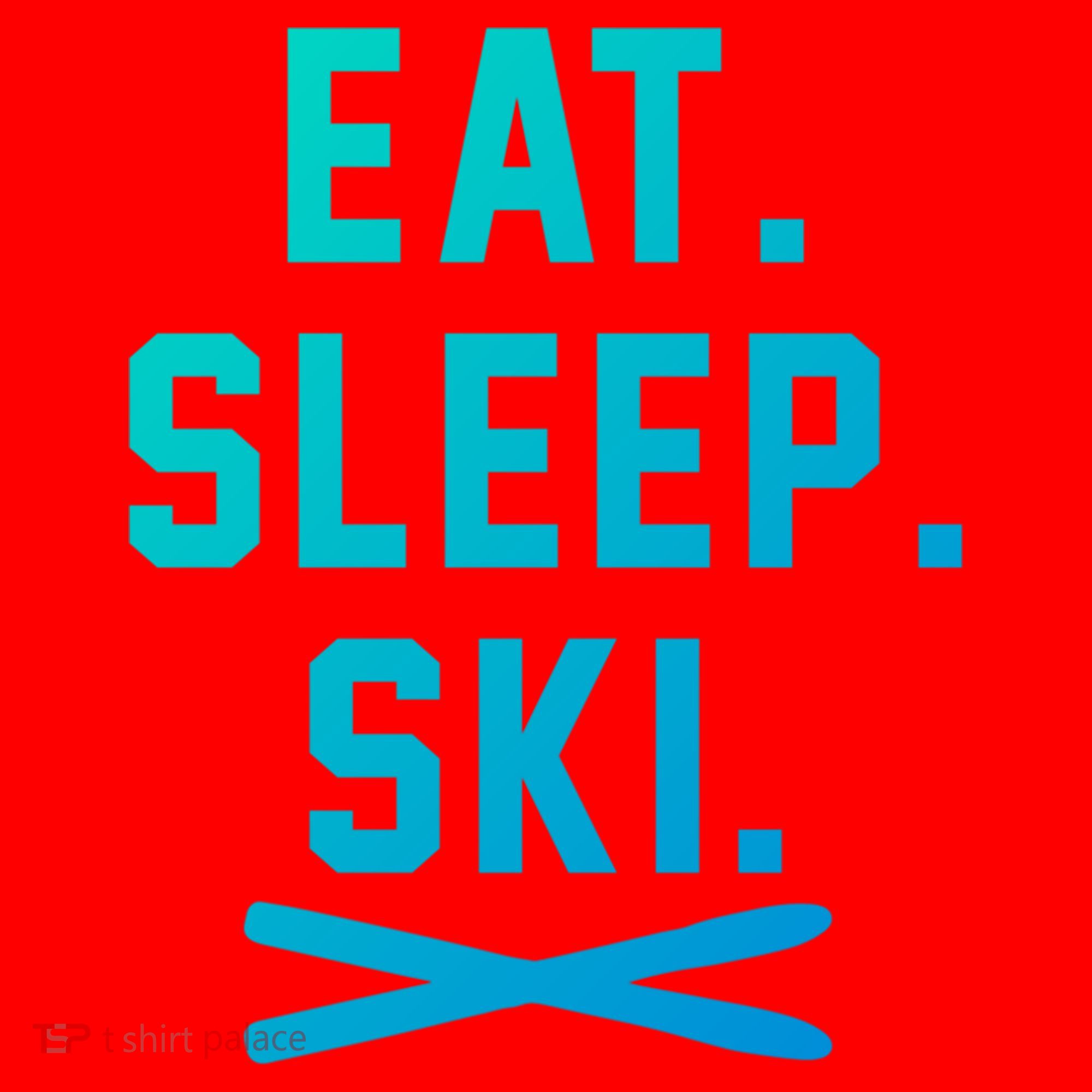 Eat Sleep Ski Skiing Winter Ski Lover Gift Santa Hat