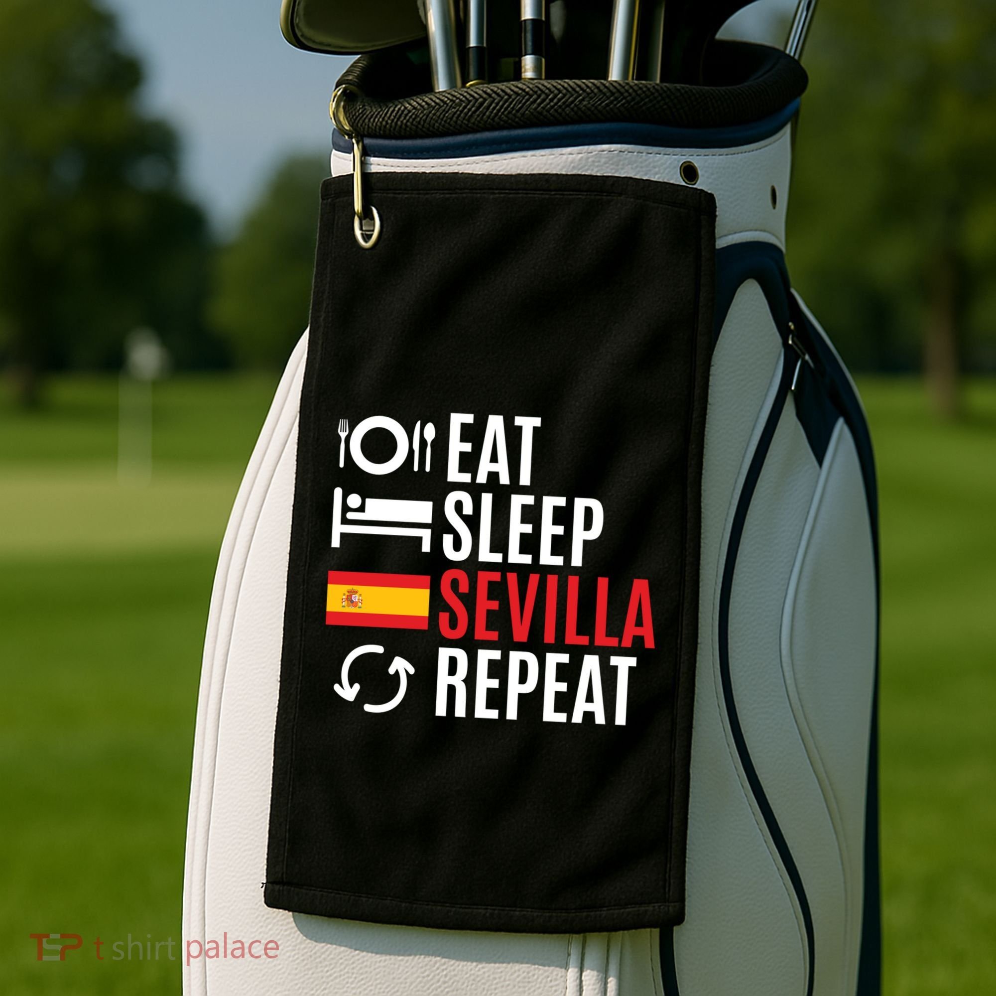 Eat Sleep Sevilla Repeat Cool Gift Golf Towel