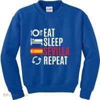 Eat Sleep Sevilla Repeat Cool Gift Kids Sweatshirt thumb 0