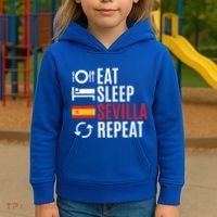 Eat Sleep Sevilla Repeat Cool Gift Kids Hoodie thumb 3