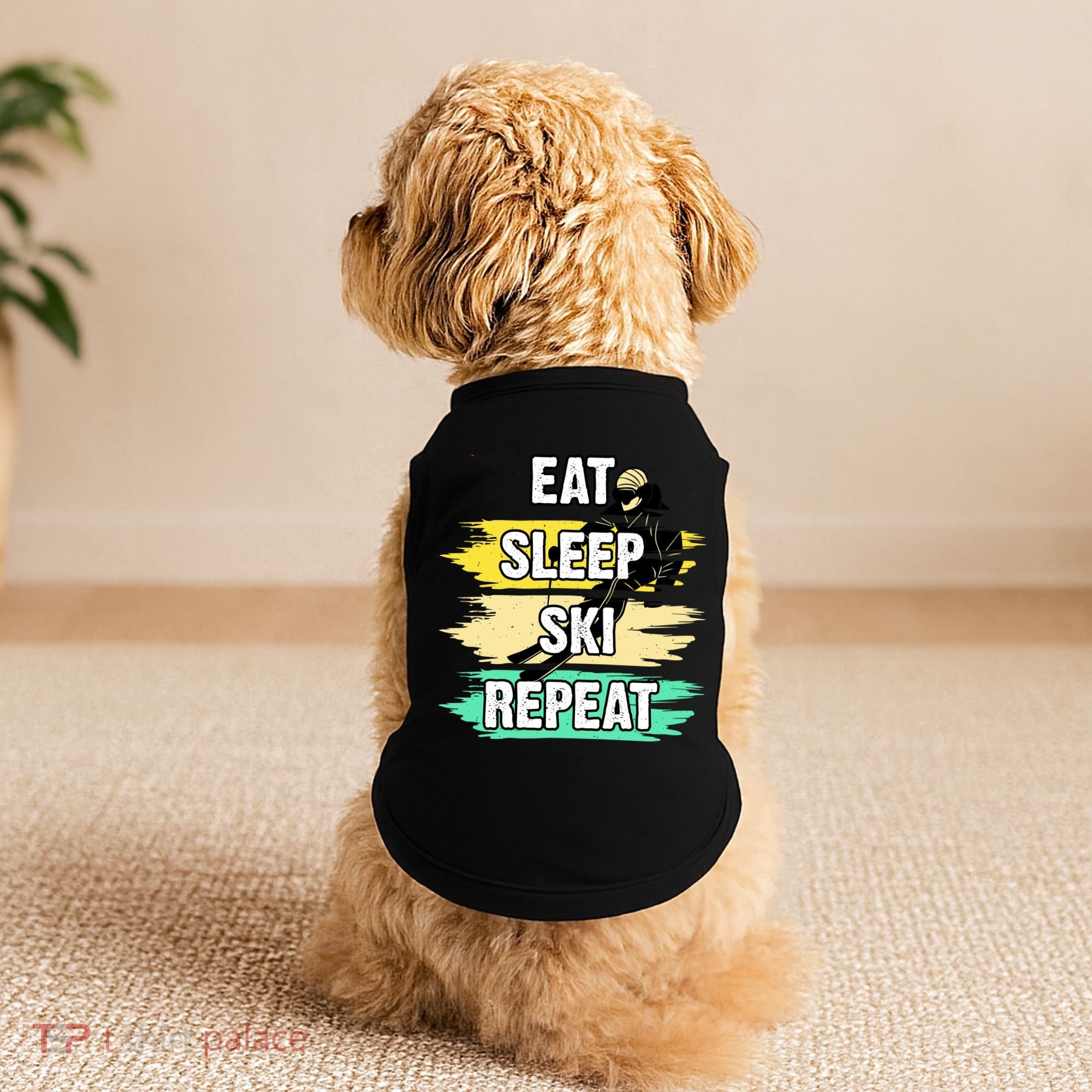 Eat Sleep Ski Repeat Doggie Tank