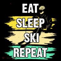 Eat Sleep Ski Repeat Doggie Tank thumb 4