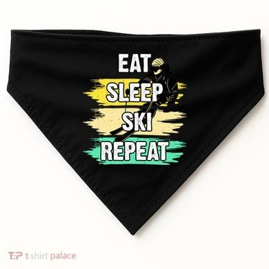 Eat Sleep Ski Repeat USA-Made Doggie Bandana
