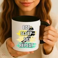Eat Sleep Ski Repeat Coffee Mug thumb 3