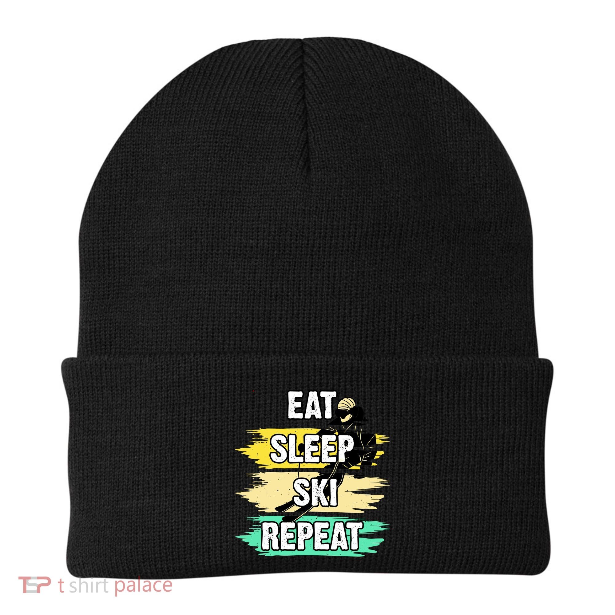 Eat Sleep Ski Repeat Beanie