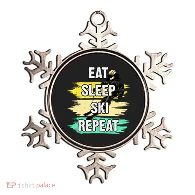 Eat Sleep Ski Repeat Ornament