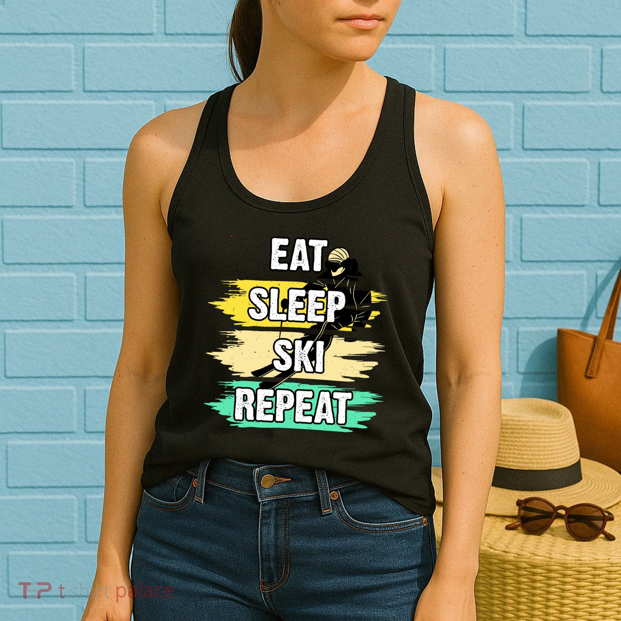 Eat Sleep Ski Repeat Women's Tank Top