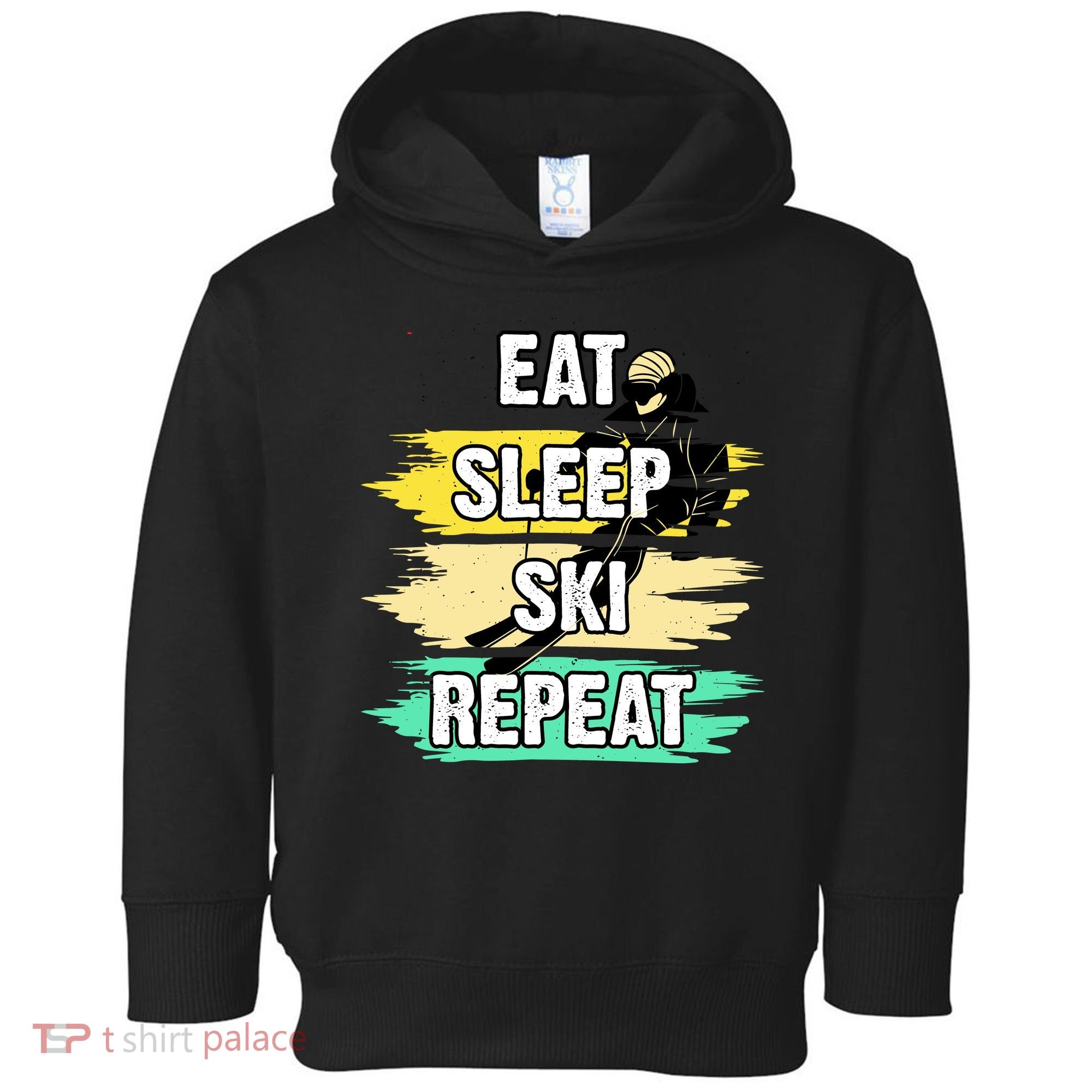 Eat Sleep Ski Repeat Toddler Hoodie