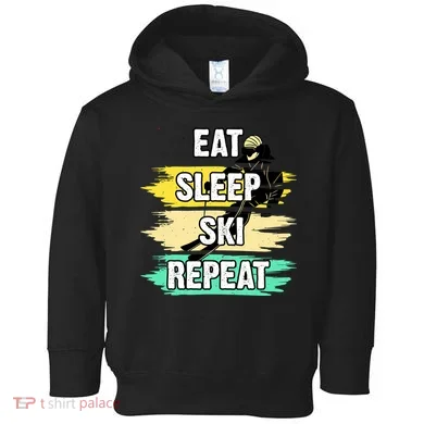Eat Sleep Ski Repeat Toddler Hoodie