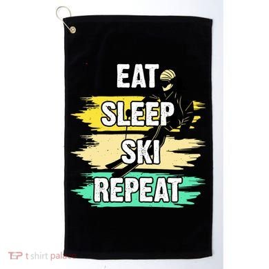 Eat Sleep Ski Repeat Golf Towel