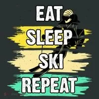 Eat Sleep Ski Repeat T-Shirt thumb 7