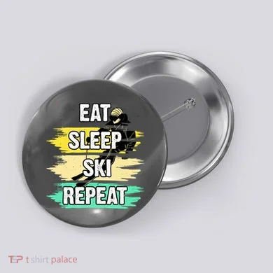 Eat Sleep Ski Repeat Button