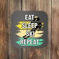 Eat Sleep Ski Repeat Coaster thumb 0