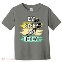 Eat Sleep Ski Repeat Toddler T-Shirt thumb 0