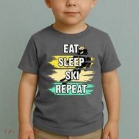 Eat Sleep Ski Repeat Toddler T-Shirt thumb 2
