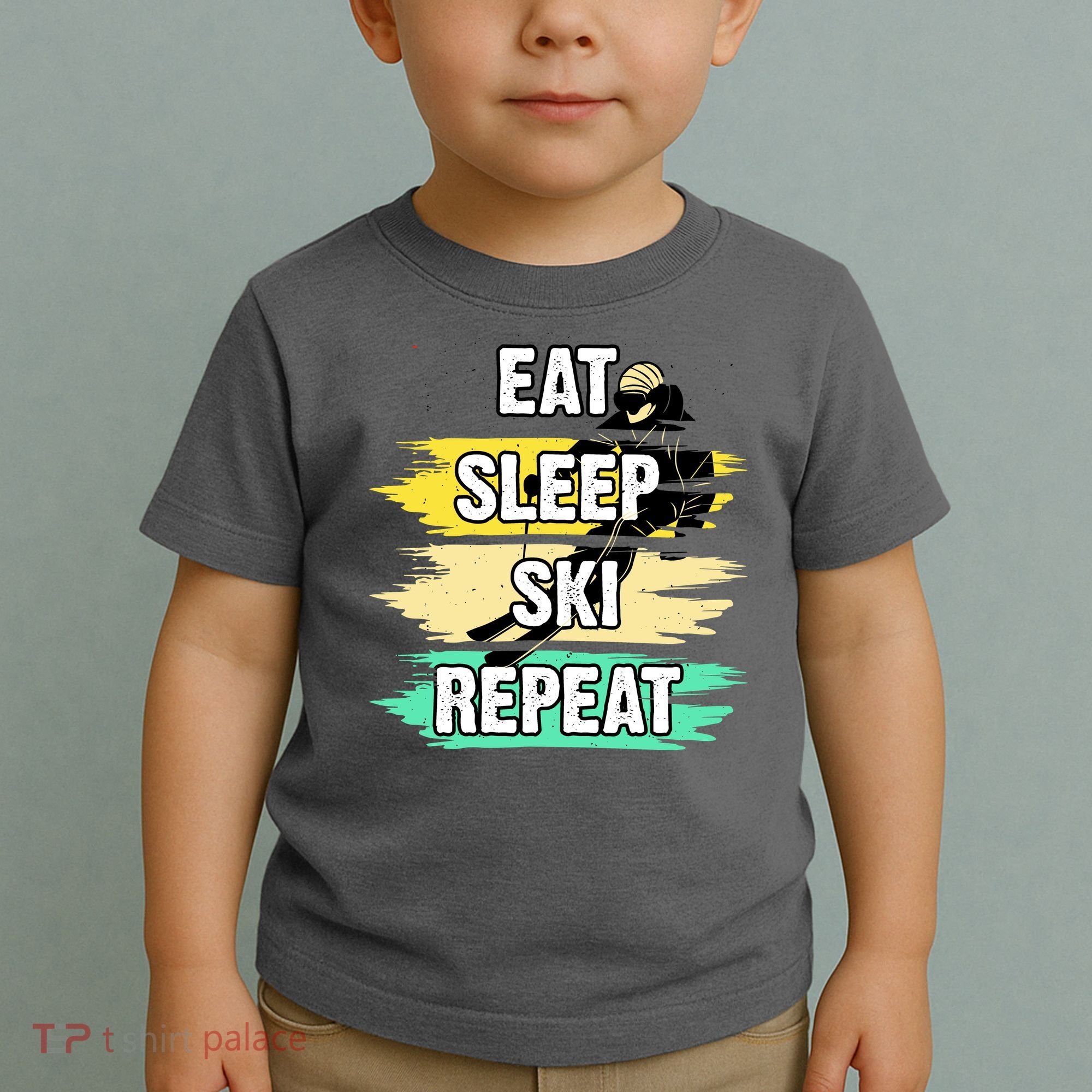 Eat Sleep Ski Repeat Toddler T-Shirt