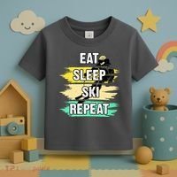 Eat Sleep Ski Repeat Toddler T-Shirt thumb 3