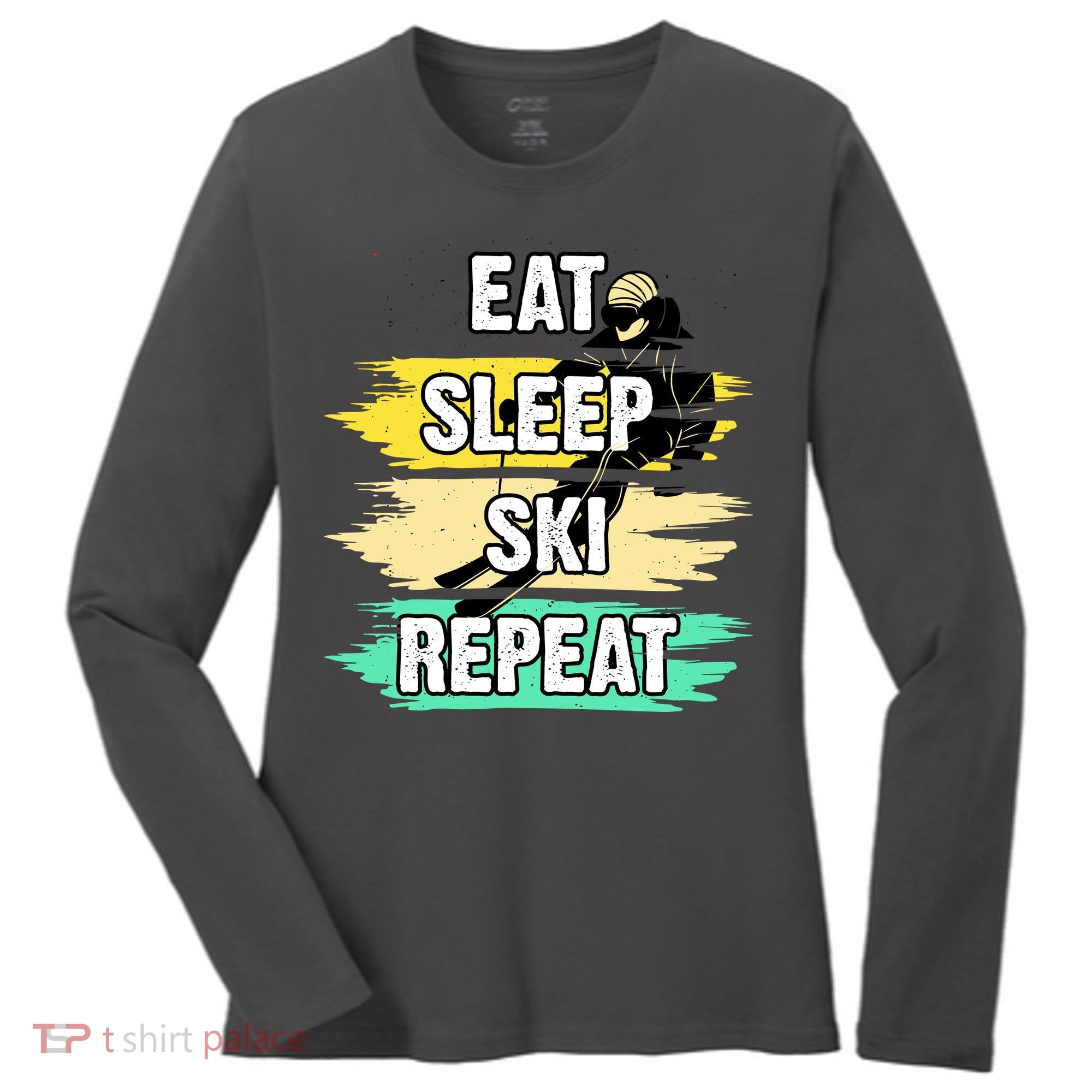 Eat Sleep Ski Repeat Women's Long Sleeve Shirt