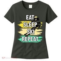 Eat Sleep Ski Repeat Women's T-Shirt thumb 0