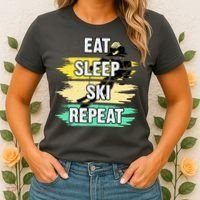 Eat Sleep Ski Repeat Women's T-Shirt thumb 2