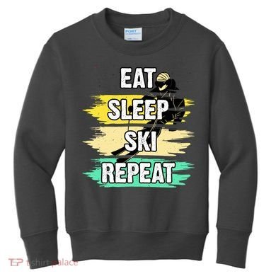 Eat Sleep Ski Repeat Kids Sweatshirt