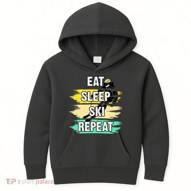 Eat Sleep Ski Repeat Kids Hoodie
