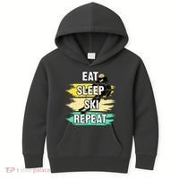 Eat Sleep Ski Repeat Kids Hoodie thumb 0