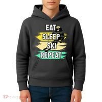 Eat Sleep Ski Repeat Kids Hoodie thumb 4