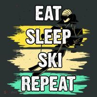 Eat Sleep Ski Repeat Kids Long Sleeve Shirt thumb 2