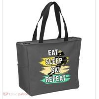 Eat Sleep Ski Repeat Tote Bag thumb 2