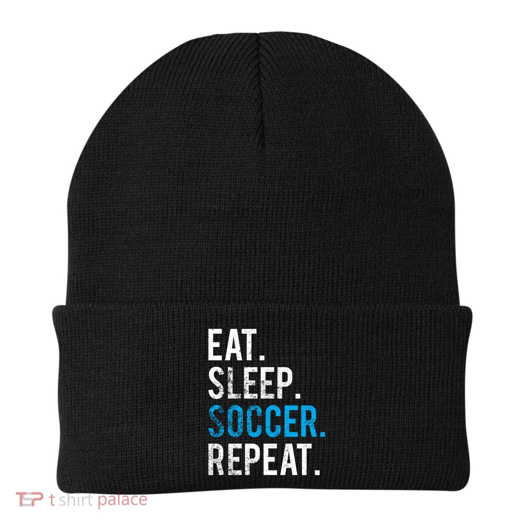 Eat Sleep Soccer Repeat Cute Gift Soccer Player And Coach Gift Beanie
