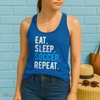 Eat Sleep Soccer Repeat Cute Gift Soccer Player And Coach Gift Women's Tank Top thumb 2