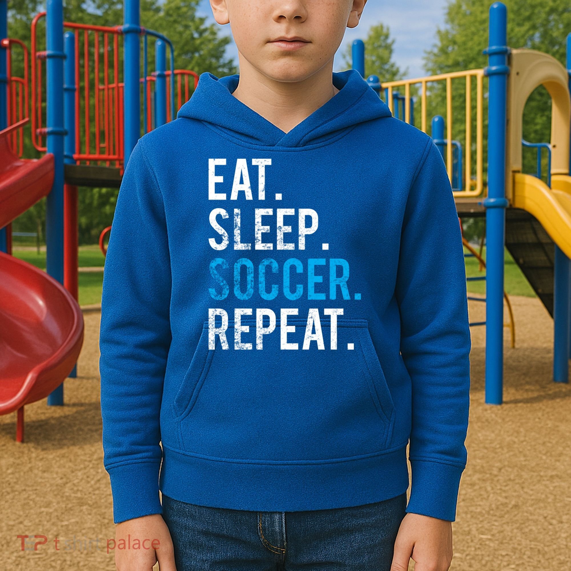 Eat Sleep Soccer Repeat Cute Gift Soccer Player And Coach Gift Kids Hoodie