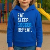 Eat Sleep Soccer Repeat Cute Gift Soccer Player And Coach Gift Kids Hoodie thumb 3