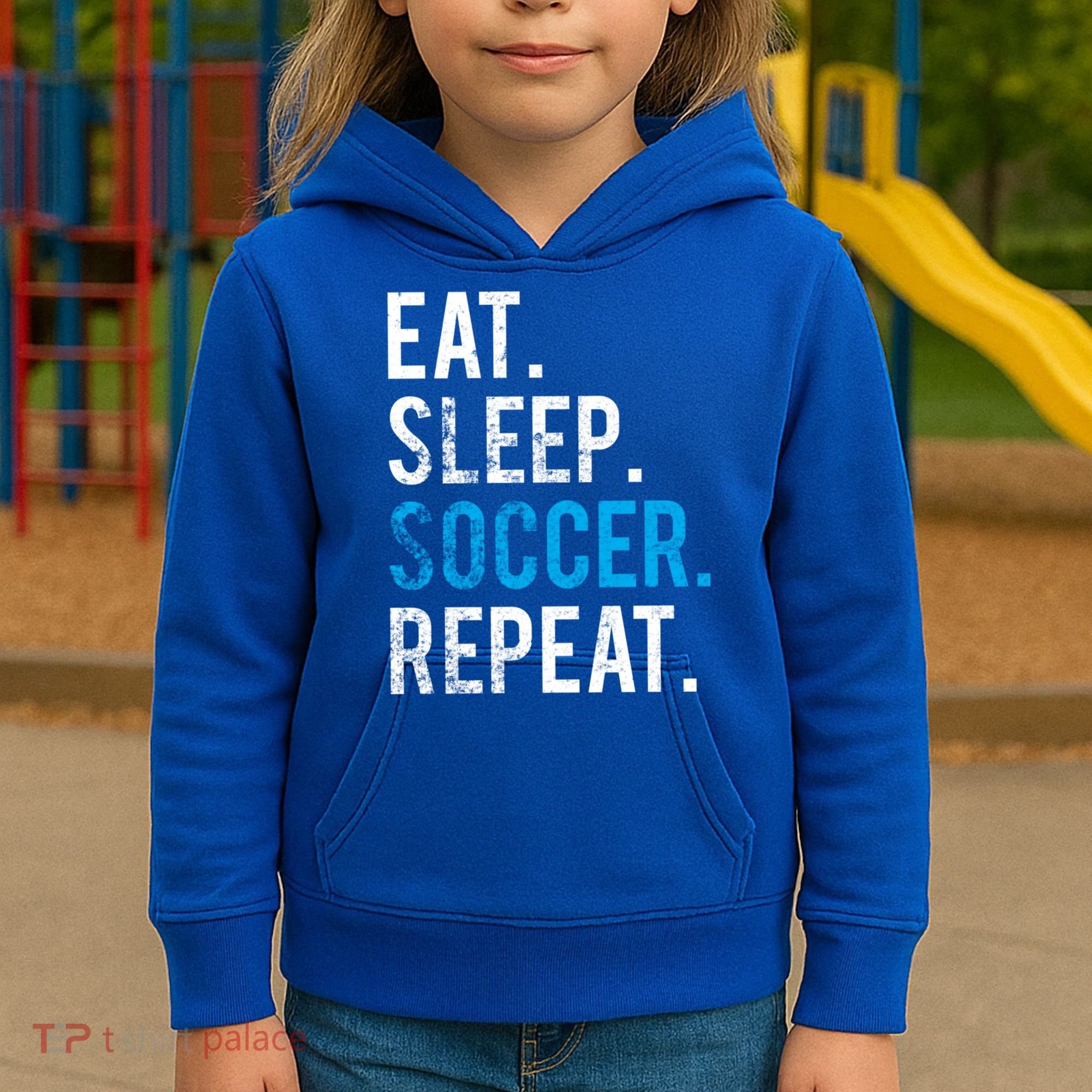 Eat Sleep Soccer Repeat Cute Gift Soccer Player And Coach Gift Kids Hoodie
