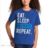 Eat Sleep Soccer Repeat Cute Gift Soccer Player And Coach Gift Kids T-Shirt thumb 2