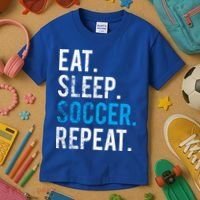 Eat Sleep Soccer Repeat Cute Gift Soccer Player And Coach Gift Kids T-Shirt thumb 3