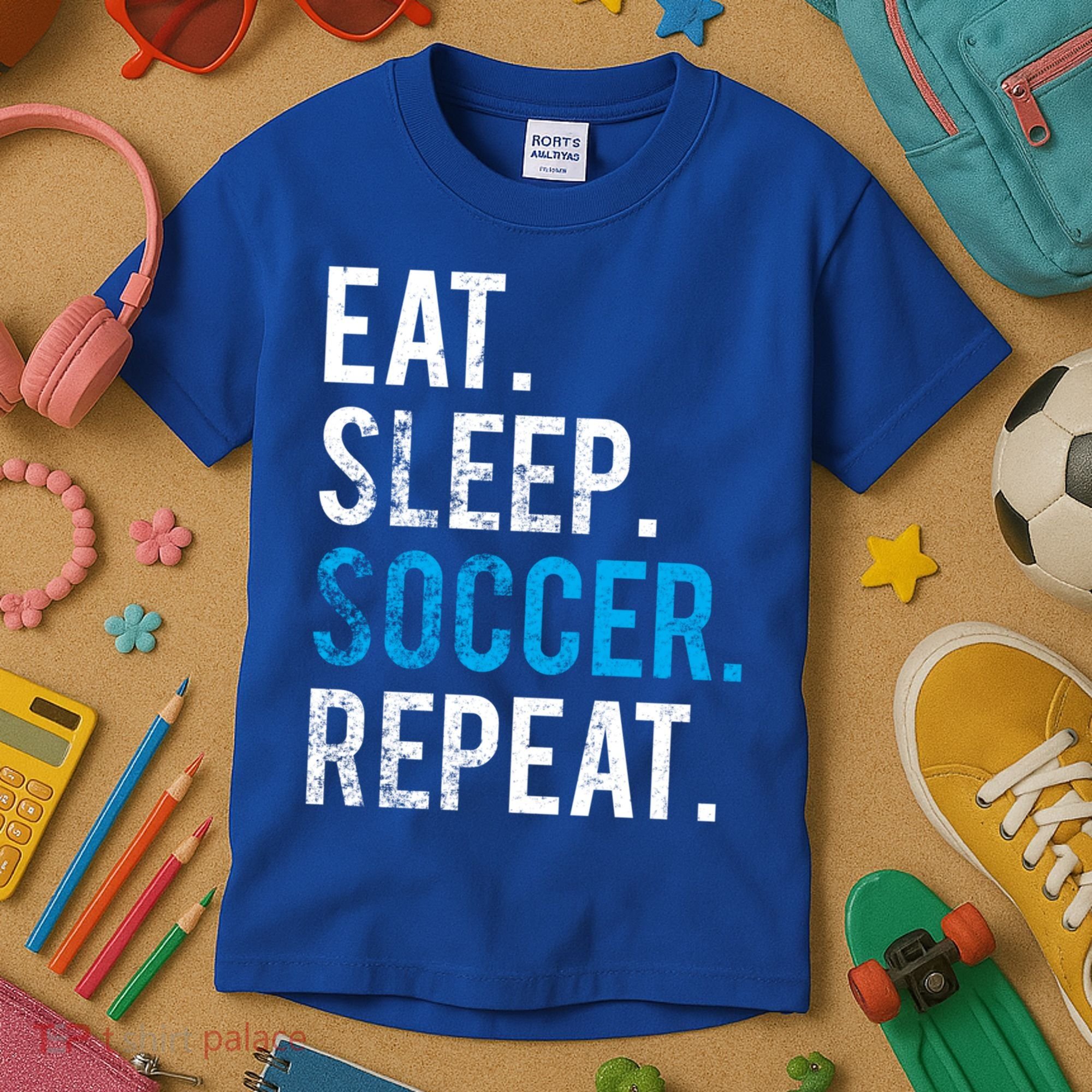 Eat Sleep Soccer Repeat Cute Gift Soccer Player And Coach Gift Kids T-Shirt