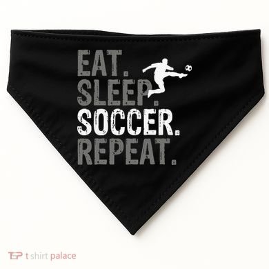 Eat Sleep Soccer Repeat - Soccer Graphic USA-Made Doggie Bandana