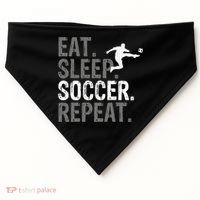 Eat Sleep Soccer Repeat - Soccer Graphic USA-Made Doggie Bandana thumb 0