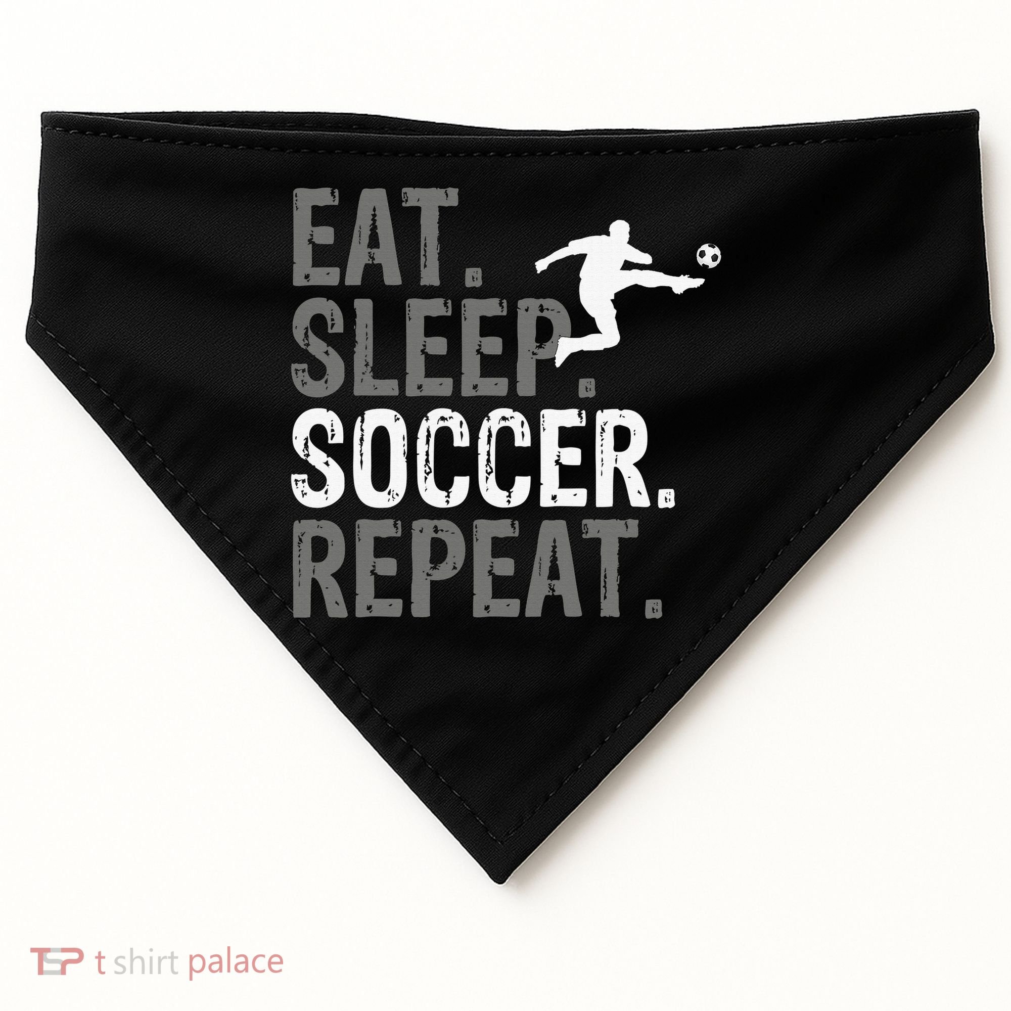 Eat Sleep Soccer Repeat - Soccer Graphic USA-Made Doggie Bandana