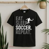 Eat Sleep Soccer Repeat - Soccer Graphic T-Shirt thumb 2