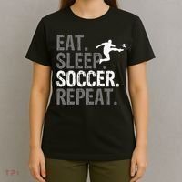 Eat Sleep Soccer Repeat - Soccer Graphic T-Shirt thumb 4